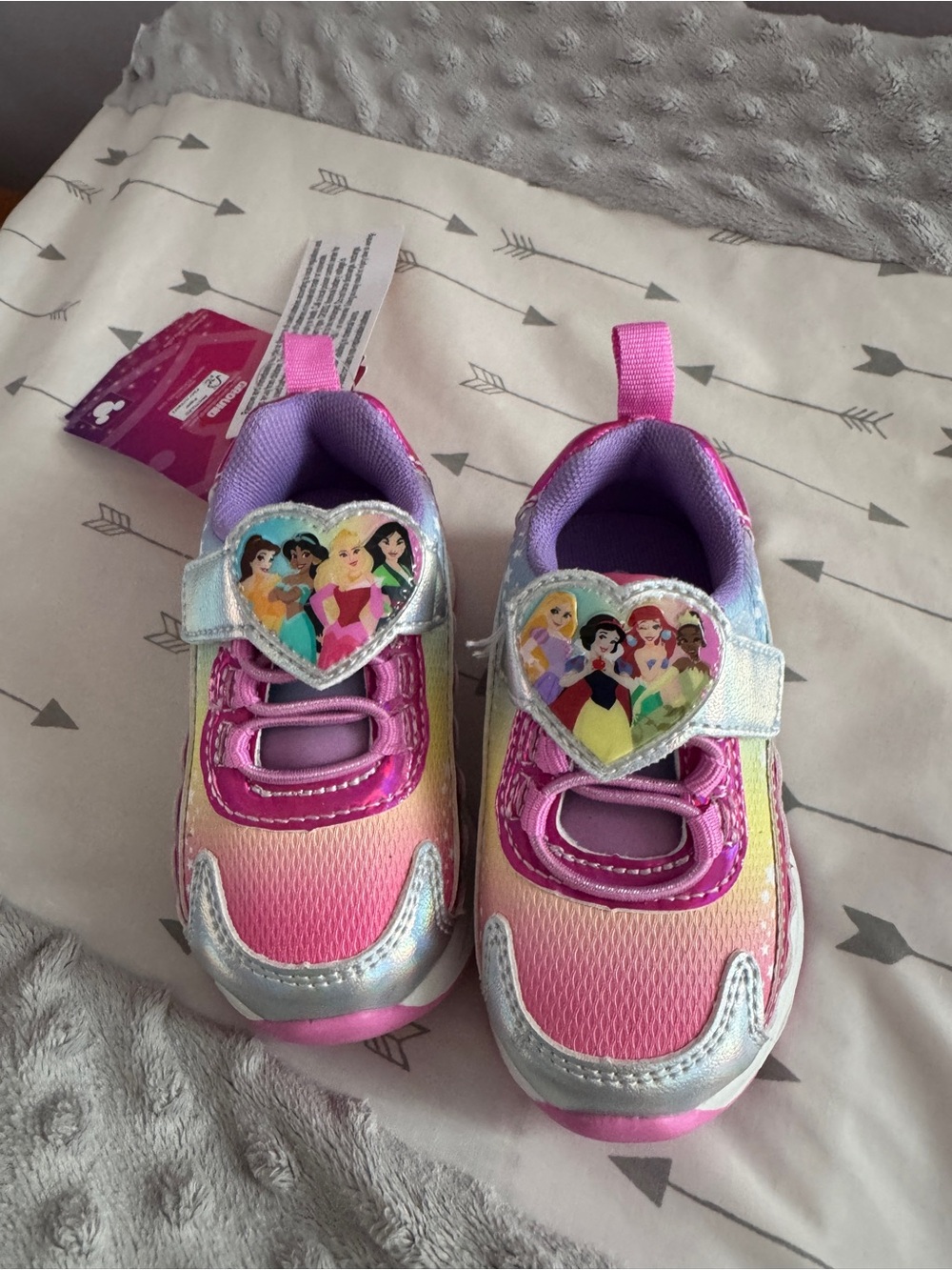 Disney Pink Purple Gradient Princess Heart Light-Up Sneakers